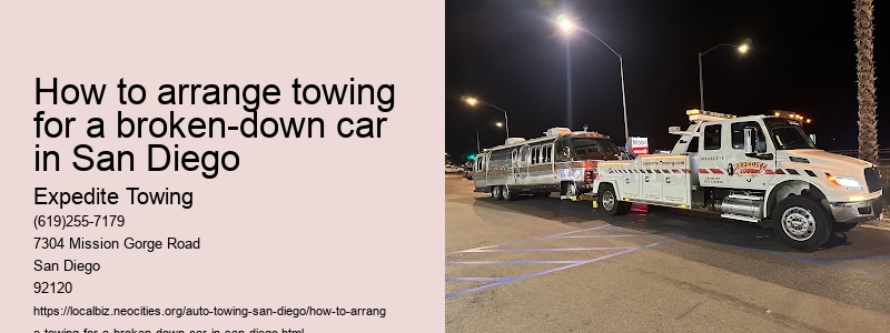 How to arrange towing for a broken-down car in San Diego