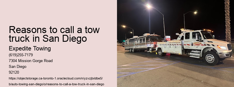 Reasons to call a tow truck in San Diego